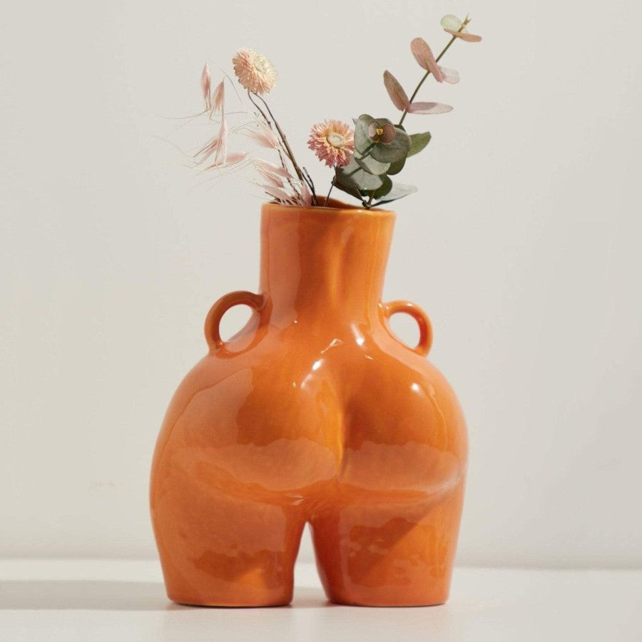 Love Handles - Vase - Shiny Orange