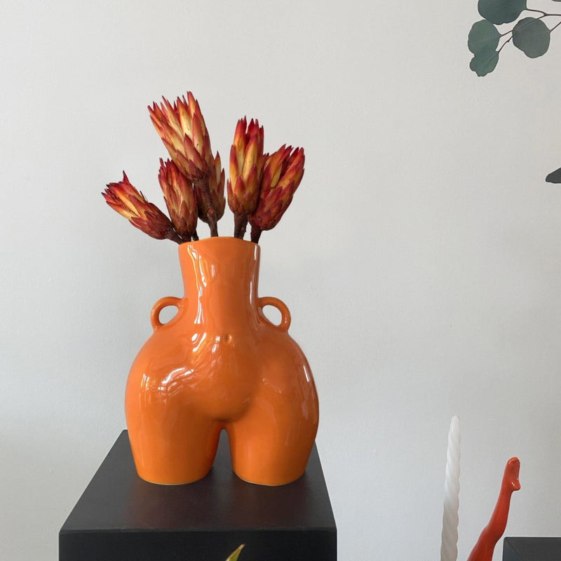 Love Handles - Vase - Shiny Orange