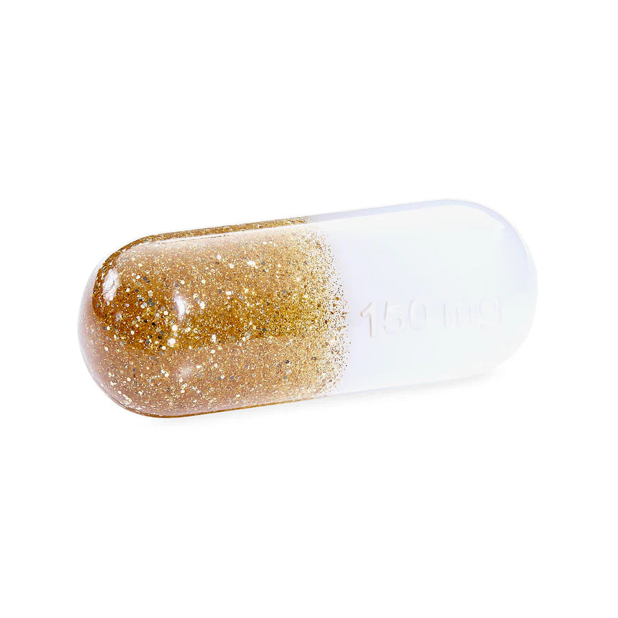 Small Acrylic Pill Gold