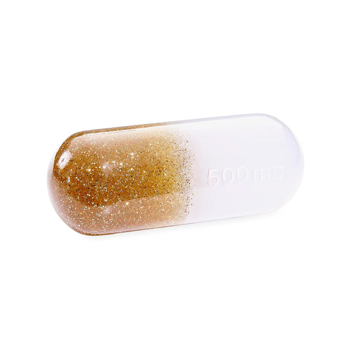 Large Acrylic Pill Gold