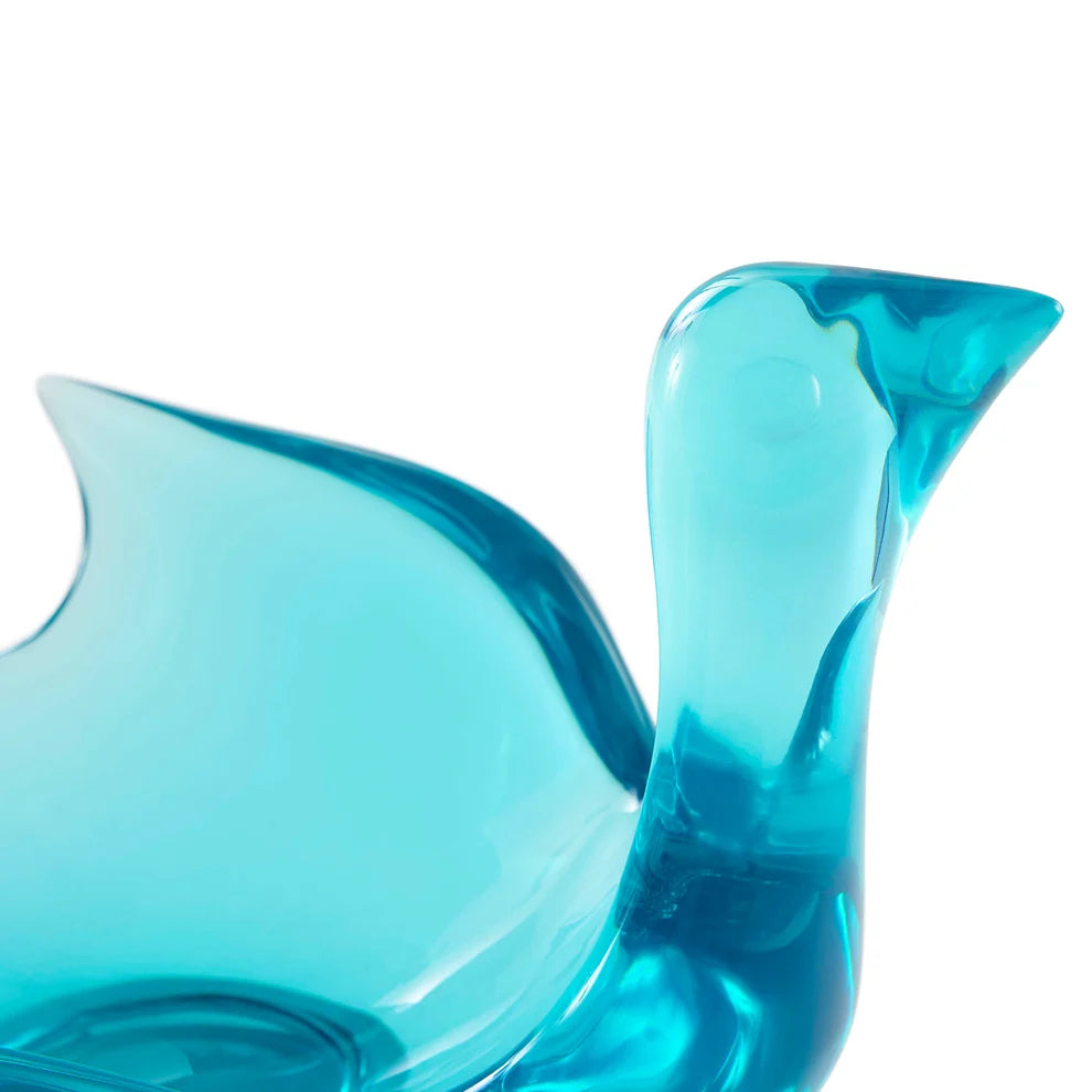 Bird Pedestal Bowl - Acrylic Turquoise
