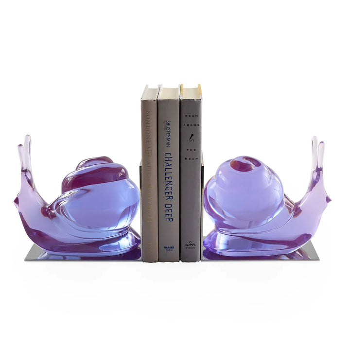Bookend - Acrylic set Snail - purple
