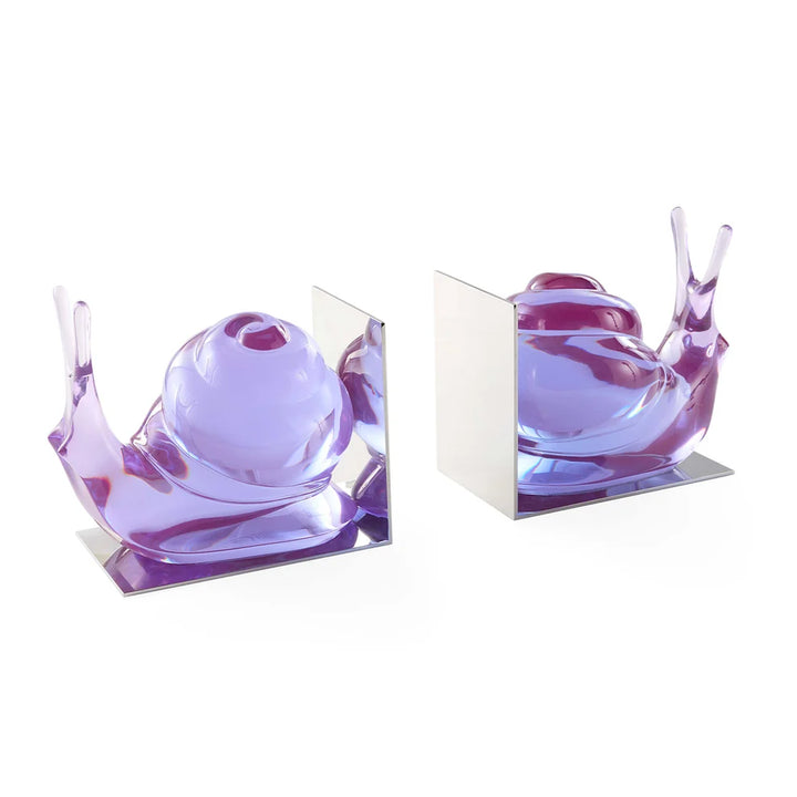 Bookend - Acrylic set Snail - purple