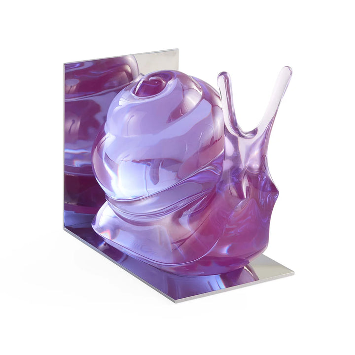 Bookend - Acrylic set Snail - purple