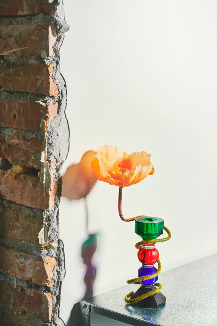 Candle Holder - Aya - Cobalt Red