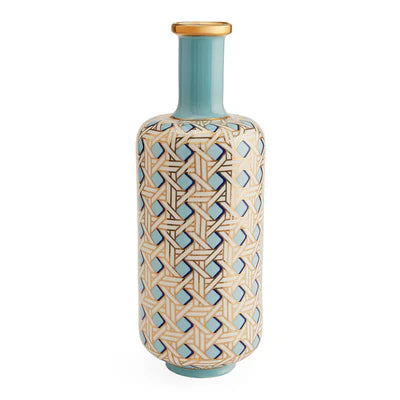 Basketweave Tall Bottle Vase