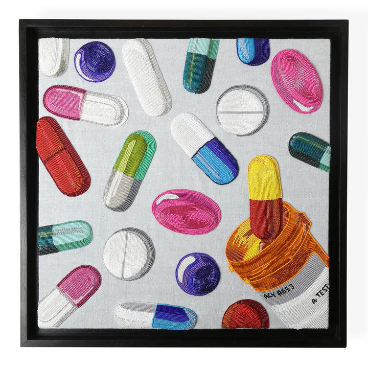 Happy Pills Beaded Art - 61x61 cm