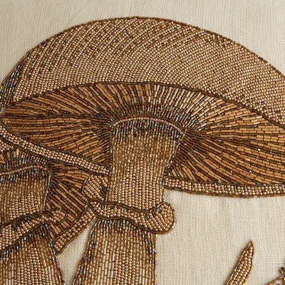 Botanist Large Mushrooms Beaded Cushion