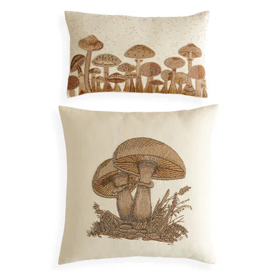Botanist Mushroom Field Beaded Pillow
