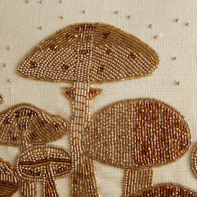 Botanist Mushroom Field Beaded Pillow