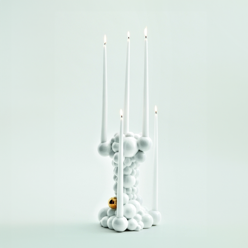 Candleholder - Bubbles - Glossy White