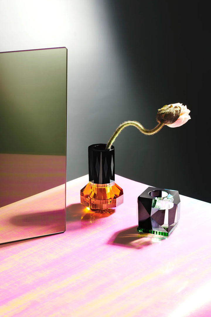 Vase - Chicago - Amber/Clear/Black