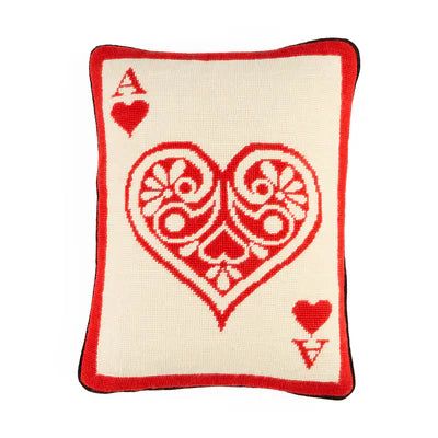 Ace Of Hearts Needlepoint Cushion