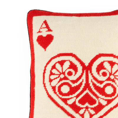 Ace Of Hearts Needlepoint Cushion