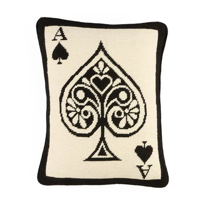 Ace Of Spades Needlepoint Cushion