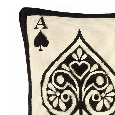 Ace Of Spades Needlepoint Cushion