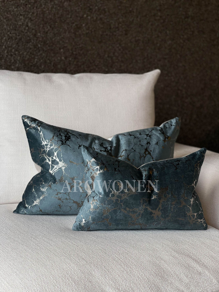 Decorative Cushion - Marble - Blue