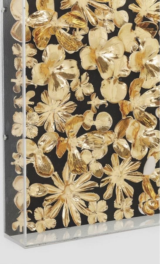 Deco - Frame - Gold flowers - 120x120cm