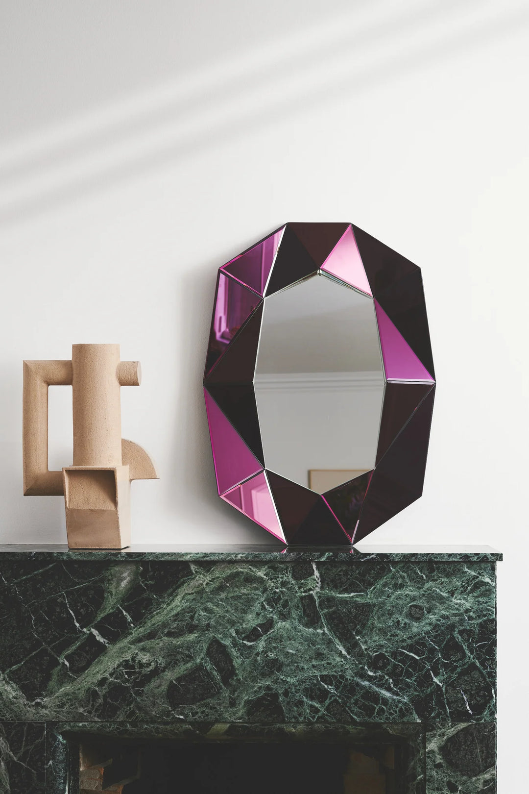 Mirror - Diamond Small - Burgundy/Silver