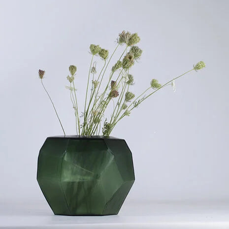Vase - Cubistic - Black Steelgrey - Round