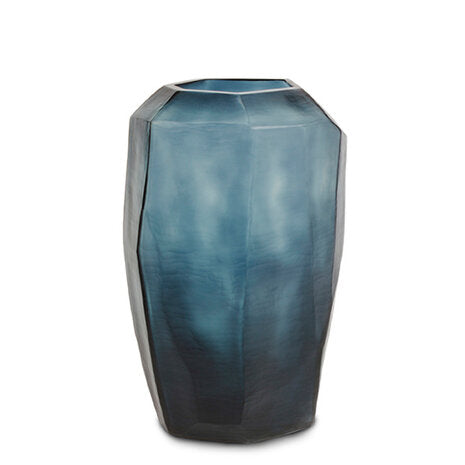 Vase - Cubistic -  Ocean Blue Indigo - Tall