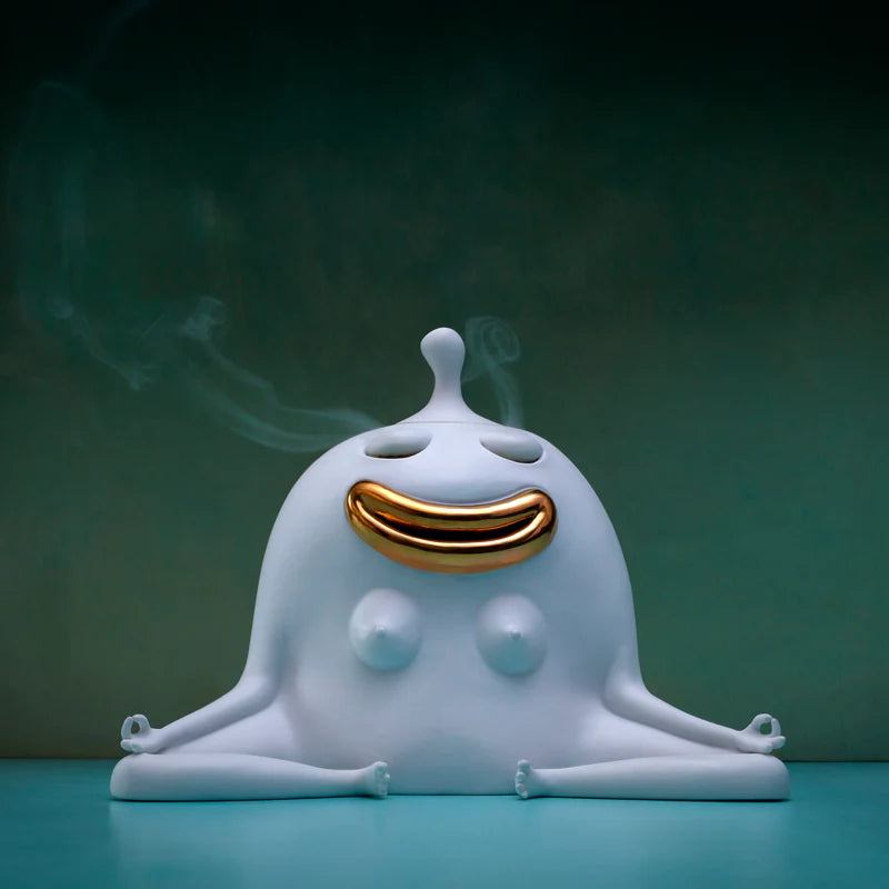 Meditator Incense Burner - White