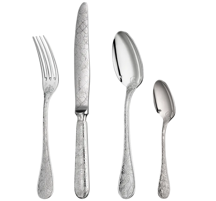 Jardin d'Eden - 48-Piece Flatware Set with Free Storage Box - Silver Plated