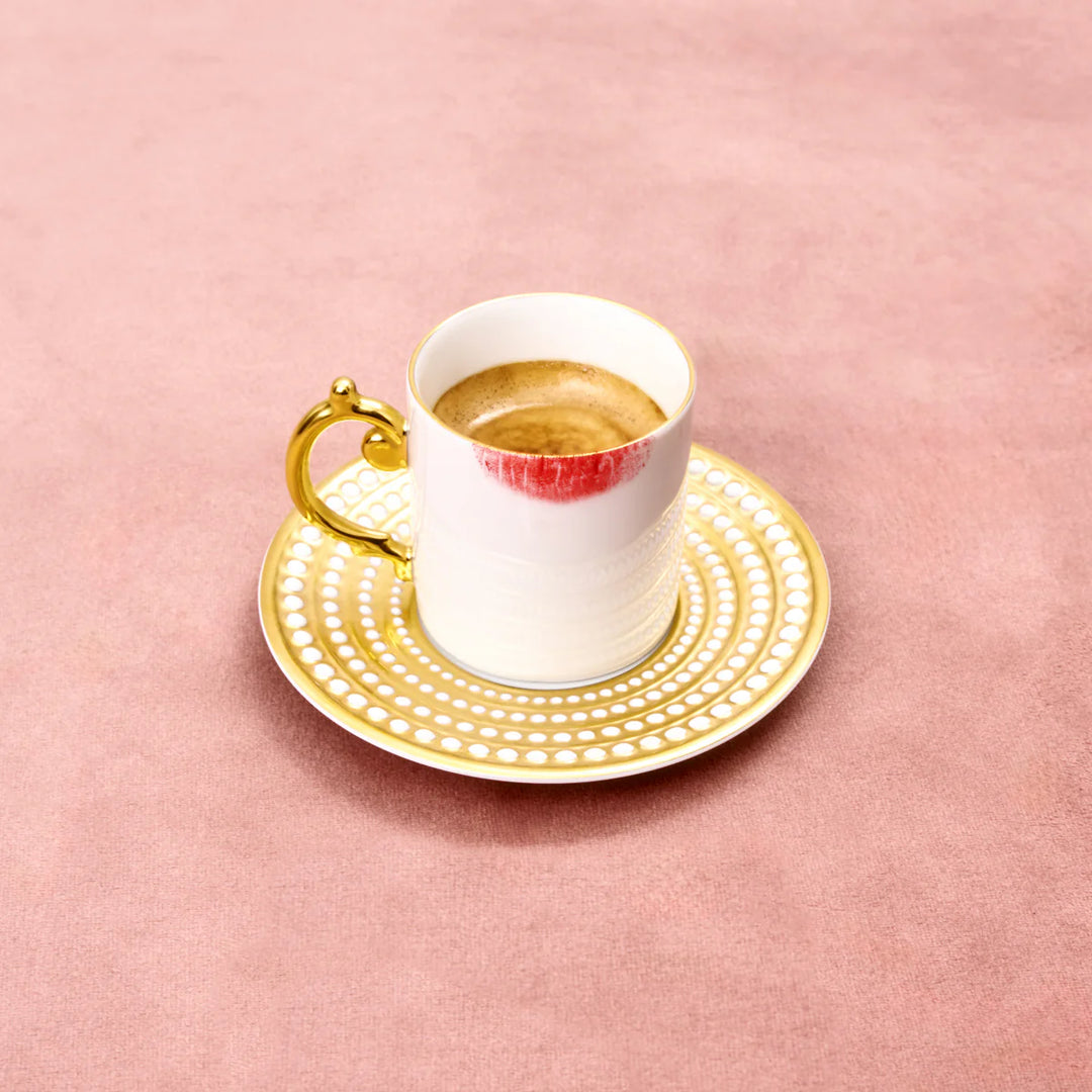 Perlee Gold Espresso Cup + Saucer (Set Of 2)