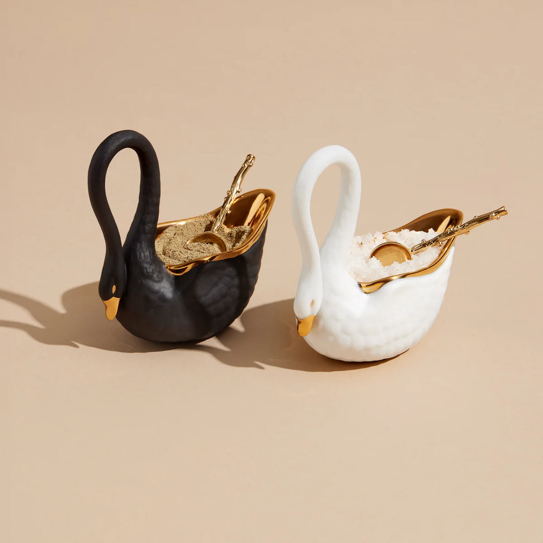 Swan Salt Cellar White