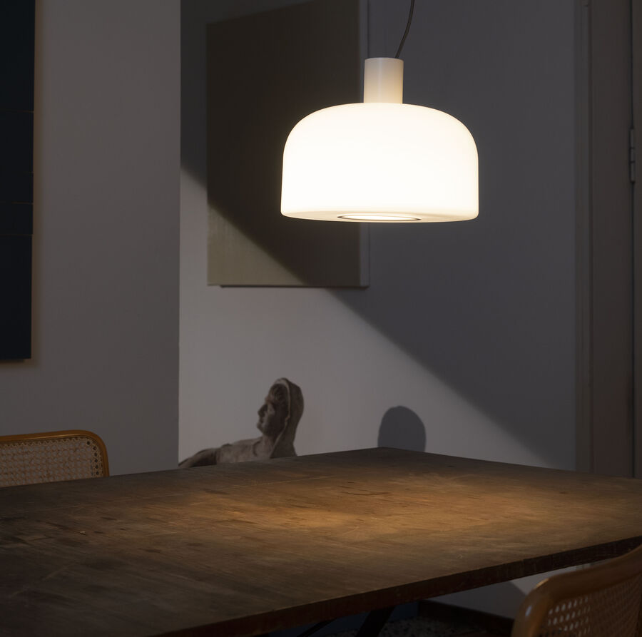 Pendant Lamp - Bellhop Glass S1 - White