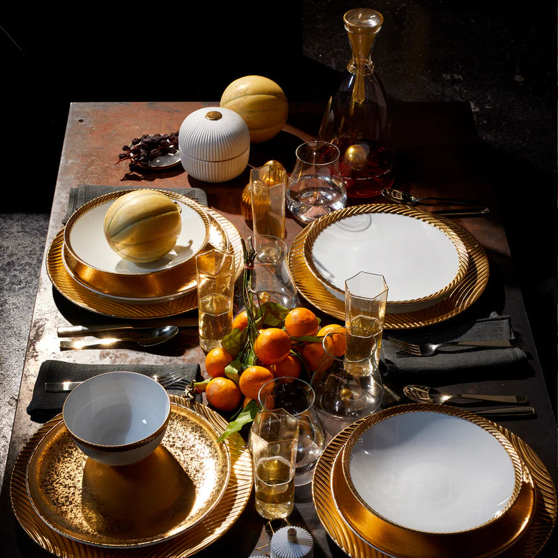 Corde Tea Cup + Saucer Gold (Set of 2)
