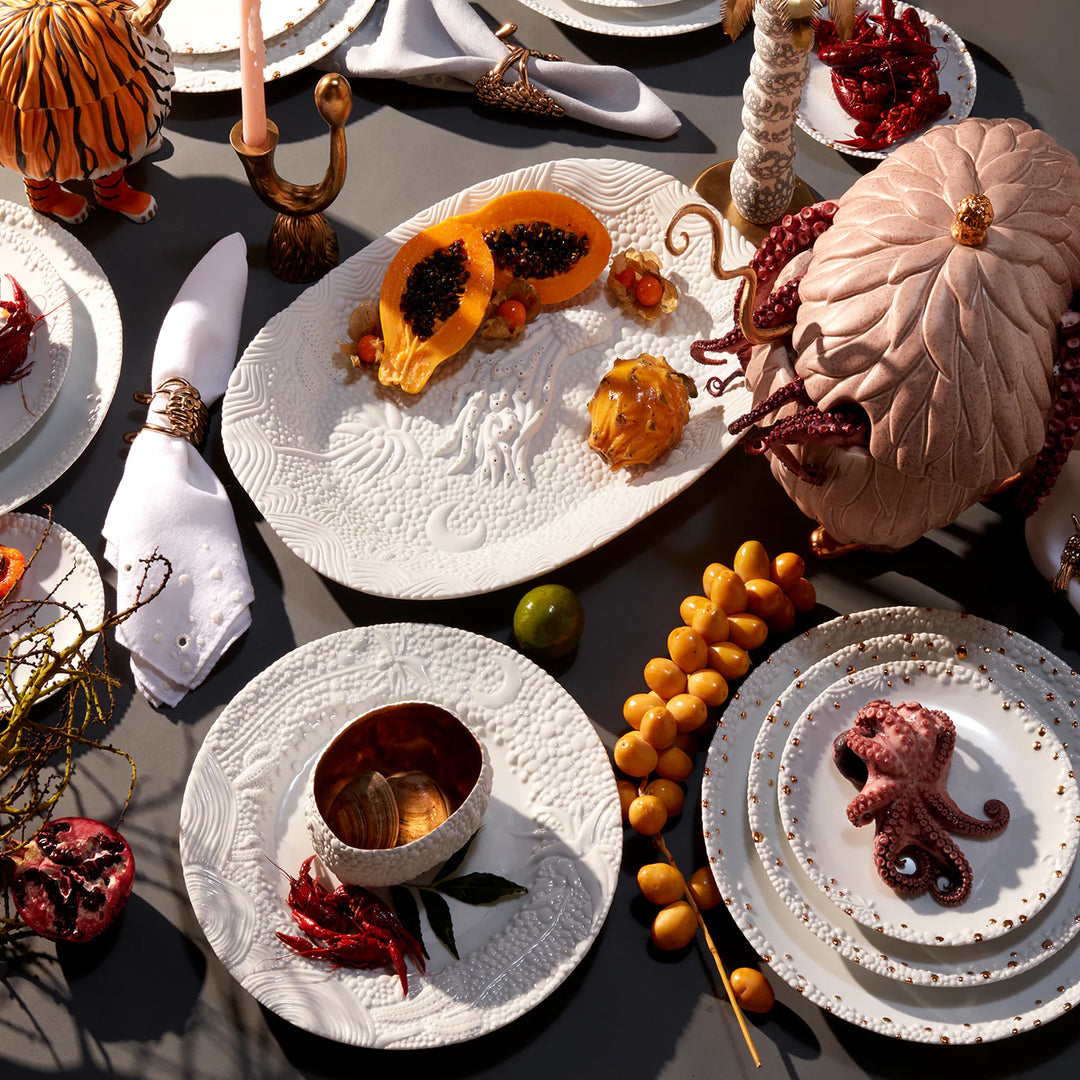 Haas Mojave Bread + Butter Plate - White + Gold
