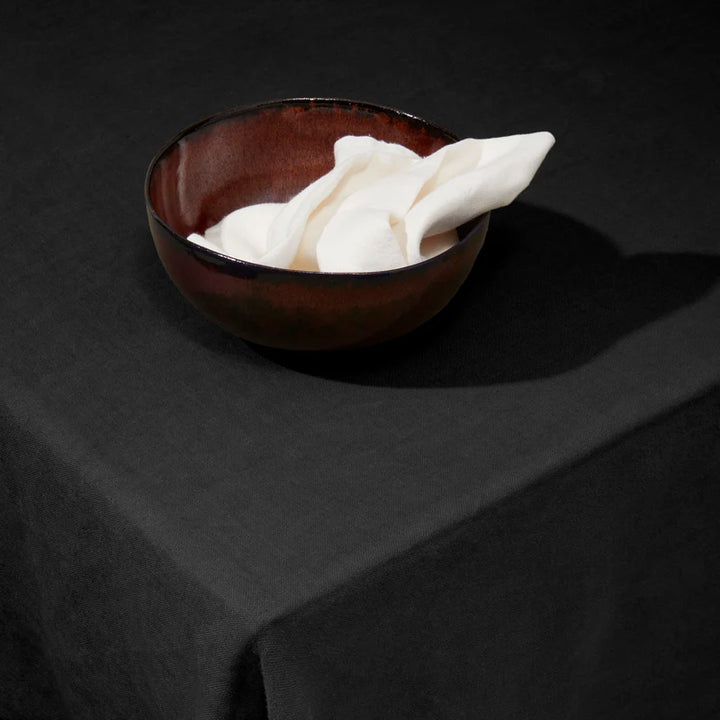 Linen Sateen Tablecloth Medium - Black