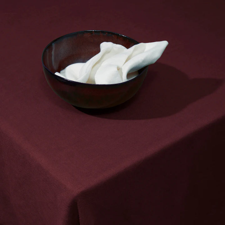 Linen Sateen Tablecloth Medium - Wine