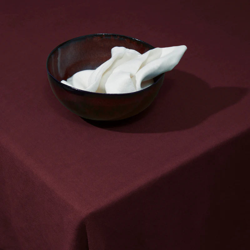 Linen Sateen Tablecloth Medium - Wine