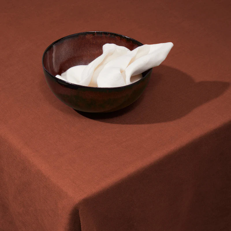 Linen Sateen Tablecloth Medium - Brick