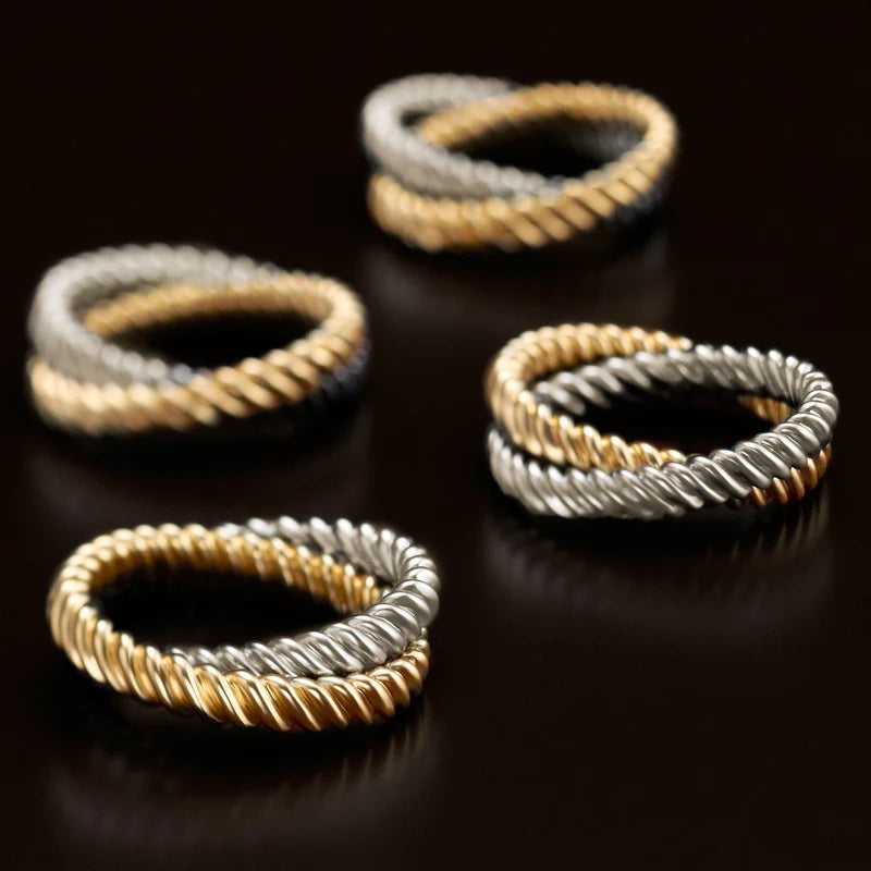 Deco Twist Napkin Jewels Gold + Platinum (Set of 4)