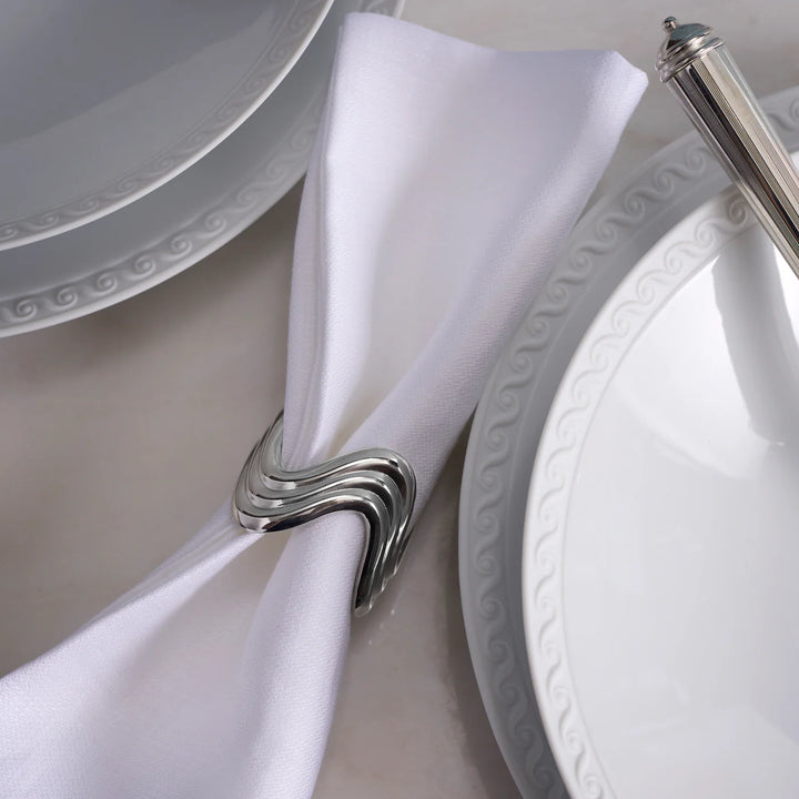 Ripple Napkin Rings Platinum (Set of 4)