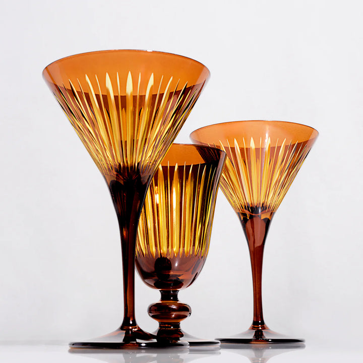 Prism Wine Glasses - Amber - Set of 4