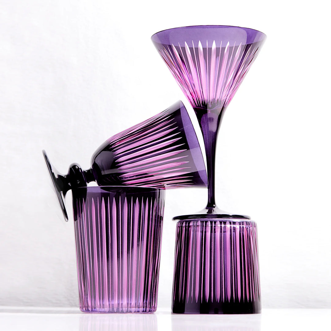 Prism Wine Glasses - Purple - Set of 4
