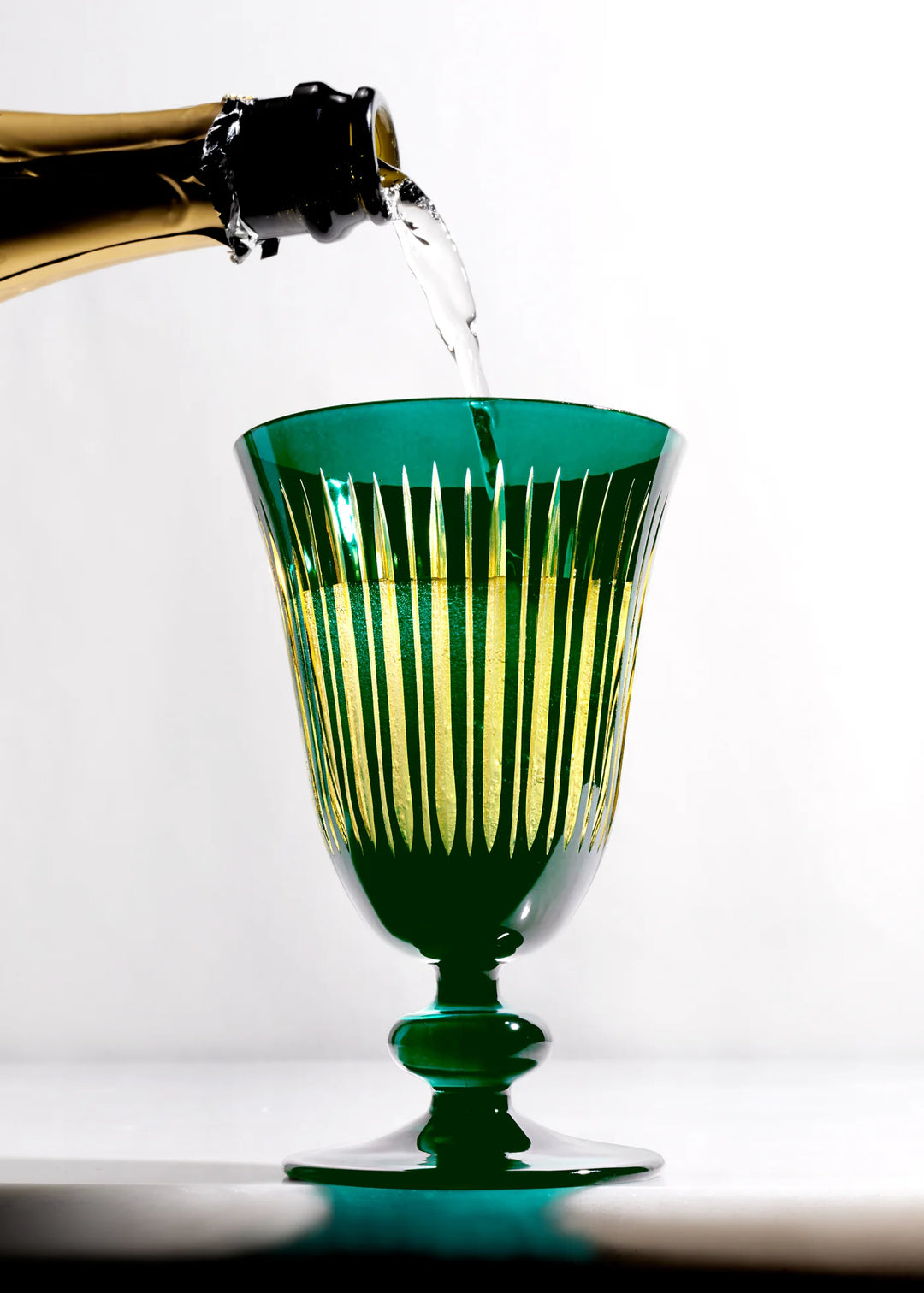 Prism Wine Glasses - Green - Set of 4