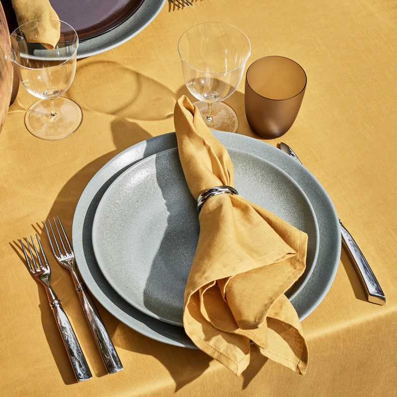 Linen Sateen Tablecloth Medium - Mustard