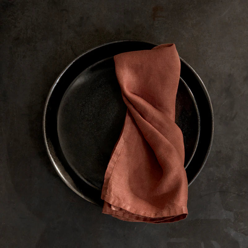 Linen Sateen Napkins - Brick (Set of 4)