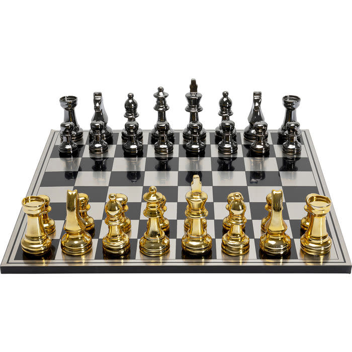 Chess Set - Metallic Silver/Gold