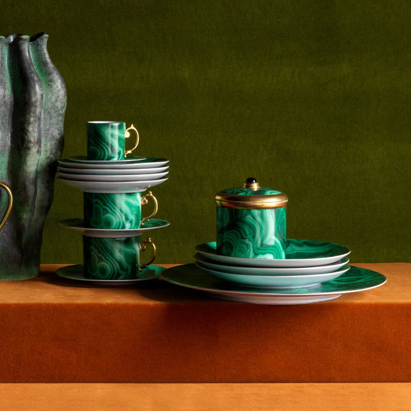 Malachite Tea Cup + Saucer (Set of 2)