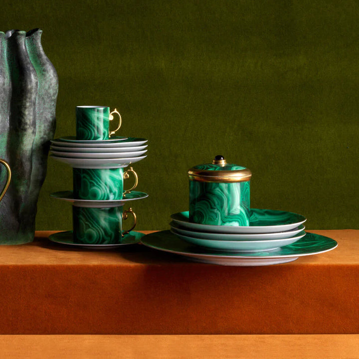 Malachite Tea Cup + Saucer (Set of 2)