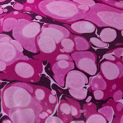 Marbleized Fuchsia Silk Cushion