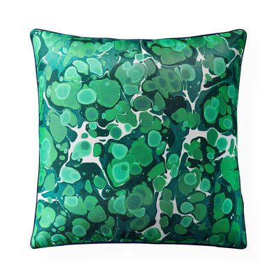Marbleized Green Silk Cushion