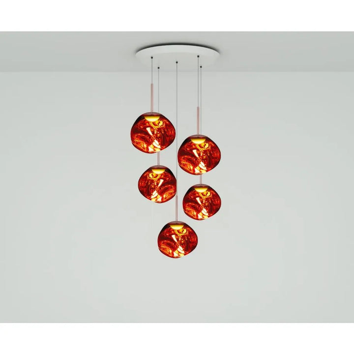 Chandelier - Melt Mini LED - Round Pendant System - Copper