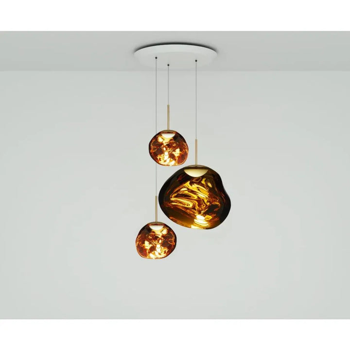 Chandelier - Melt LED - Trio Round - Gold